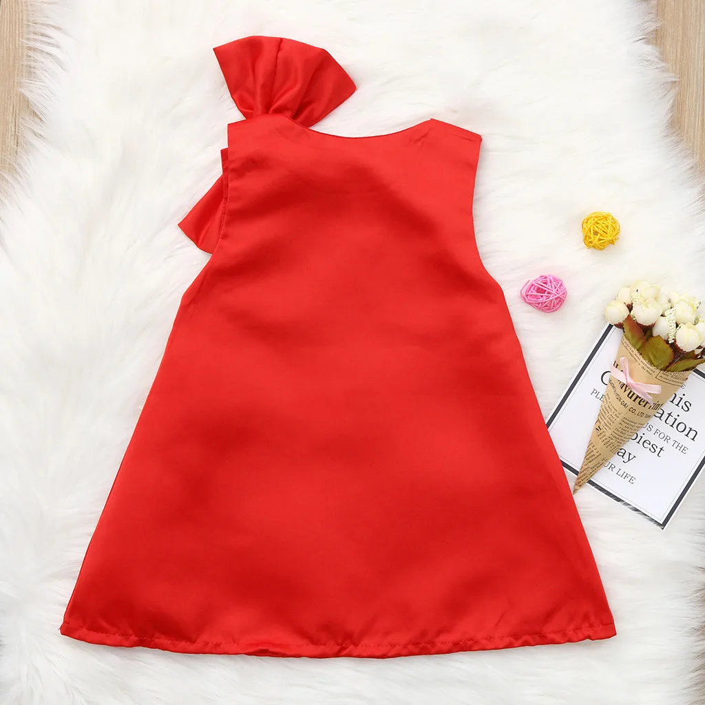 2020 Toddler Girls Dress Luxury Red Princess Baby Wedding Party Dresss Cute Sleeveless Dresses Vestido Christening | Детская одежда и