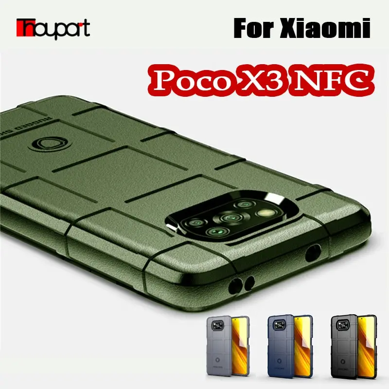 

Rugged Shield Silicon Case For Xiaomi Poco X3 NFC Global Version Military Heavy Duty Protect Phone Cover Mi Poco X3 Case