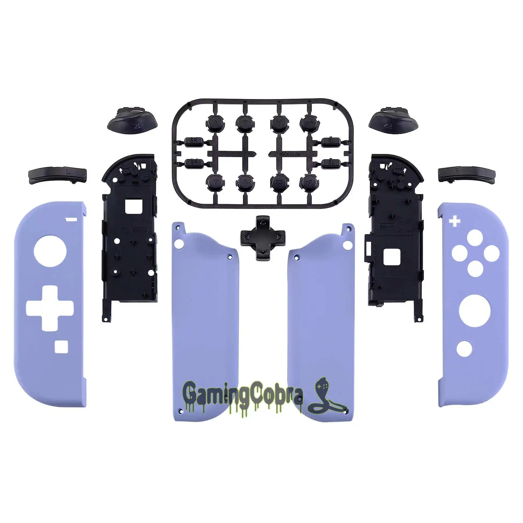 Light Violet Пользовательский корпус контроллера(версия D-Pad) с полным набором кнопок DIY Замена оболочки чехол для nintendo Switch Joy-Con - Цвет: Light Violet