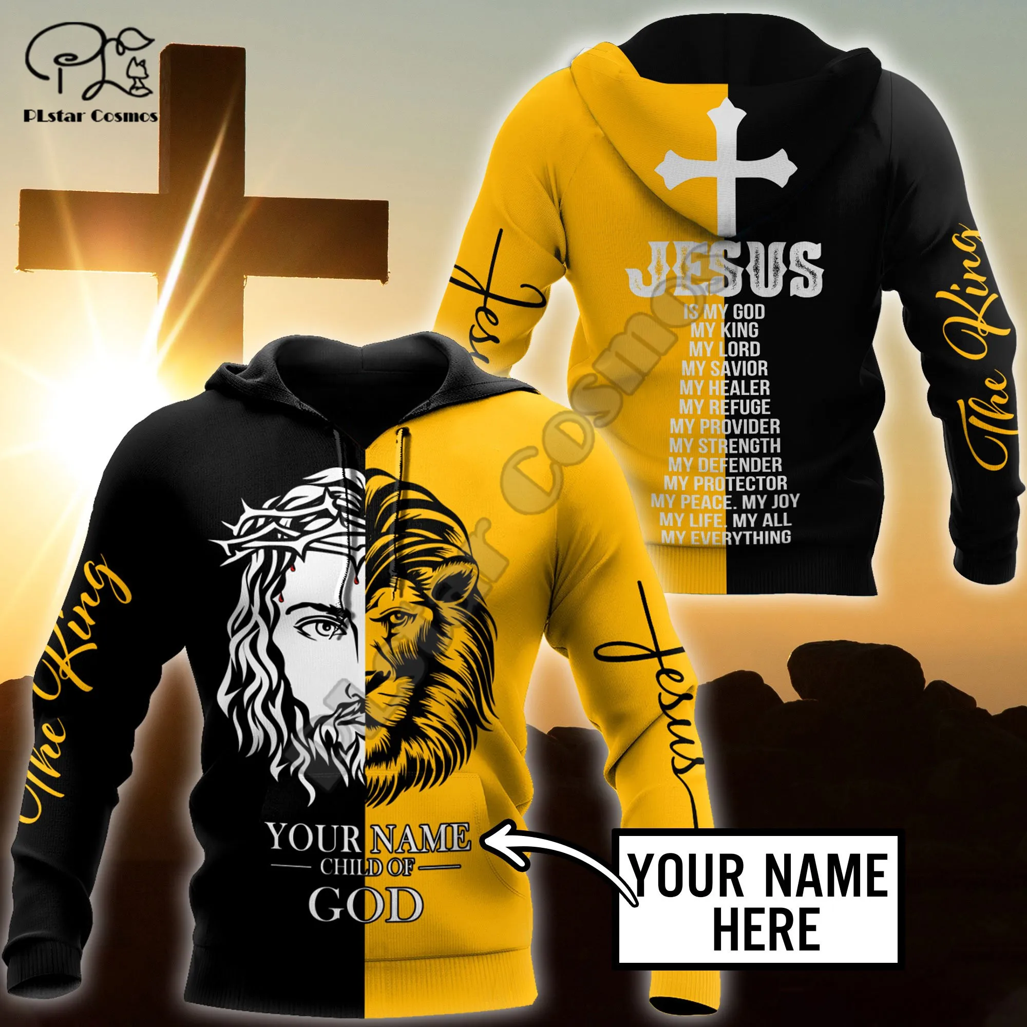 

PLstar Cosmos Premium Christian Jesus Child Of God 3D Printed Hoodies Sweatshirts Zip Hooded For Men/Women Casual Streetwear G15