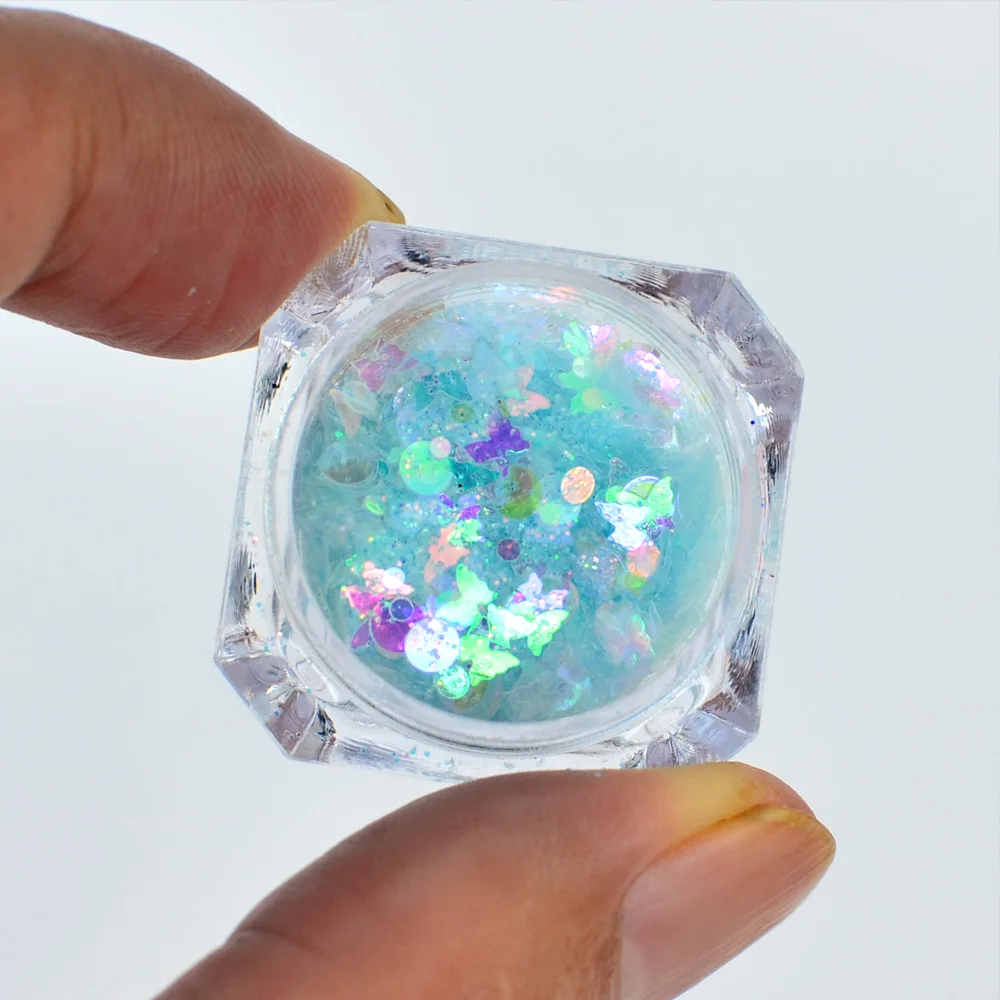 

1PC Holographic Nail Glitter Set Powder Nail Art Pigment DIY Flake Nail Art Decorations Dust Gel Manicure Pigment