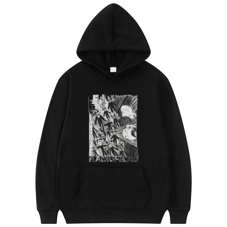 

Radiohead Graphics Print Hoodie Men Women Fashion Alternative RockIndie Rock Hoodies Thom YorkeEnglish Rock Band Sweatshirt Tops