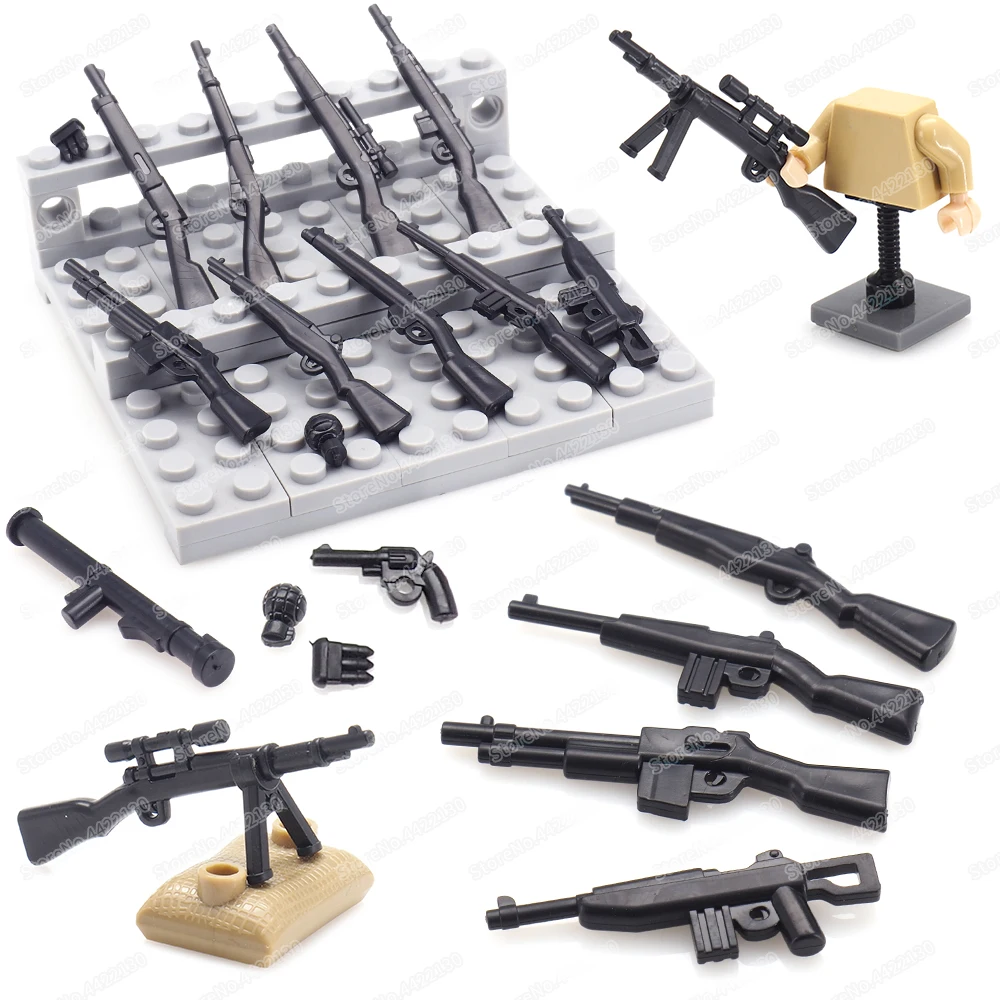 

Military WW2 Rifle Gather Building Block Moc Hero Figures Soldier Weapons Assembly Army War Model Child Christmas Gifts Boy Toys