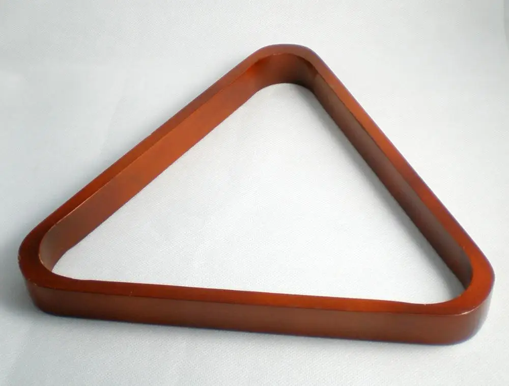 

Free Shipping 1PCS/lot brown 15 Ball 2-1/4" Triang Rack Finish Pool Table Billiards Wood NEW SNOOKER WOODEN 57.2MM BALL