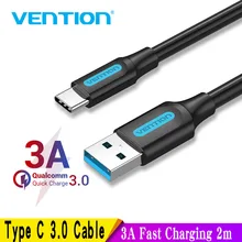 Vention USB Type C Cable 3A Fast Charging USB 3.0 Cable for Samsung Galaxy S10 S9 Huawei P20 10 Pro Type-C Data Charging Cable3m