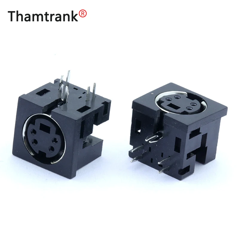 100 шт./лот 4 контактный разъем Mini DIN прямоугольный/90 градусов монтажная панель PCB Jack