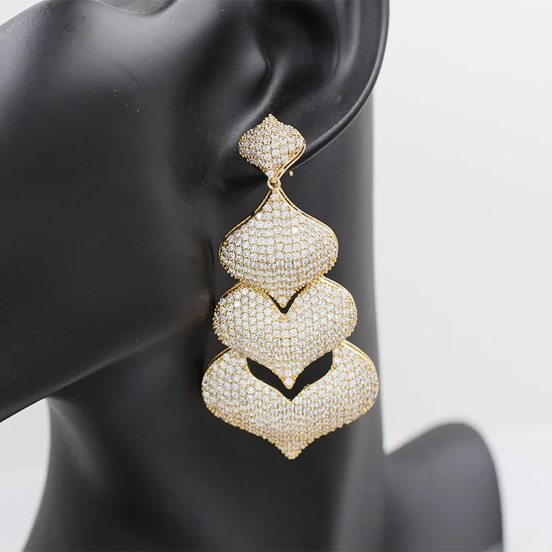 

Dubai 18-karat gold pendant earrings, rose gold tassel jewelry earrings, wedding party ladies elegant and beautiful accessories