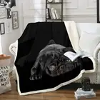 Одеяло шерпа с принтом собаки, флисовое покрывало с милым Мопсом, тематическое 3d-животное, плюшевое одеяло для дивана, кровати, кушетки, украшение для комнаты