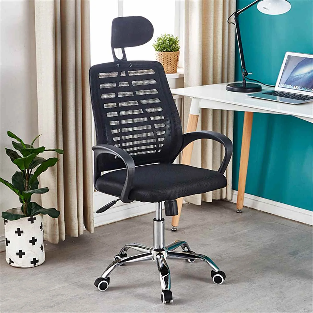 

Adjustable Chair Lifting Swivel Computer-Chair Internet Professional Chair Games Mesh Office Chair Ergonomic Swivel Black