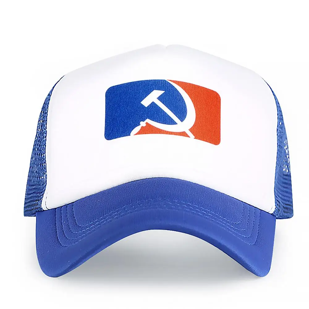 Синие Snapback коммунизма логотип печати летние бейсболки сетки Козырьки в
