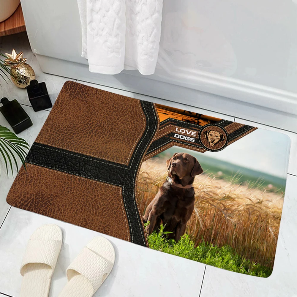 

CLOOCL Please Remember Chocolate Labrador Doormat Decor Carpet Flannel Absorption Non-Slip Doormat Bedroom Porch Drop Shipping