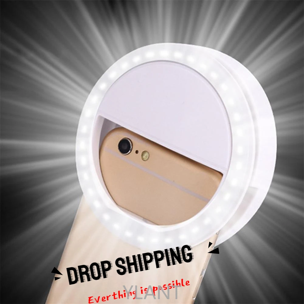 

Universal Selfie LED Ring Flash Light Portable Mobile Phone 36 LEDS Selfie Lamp Luminous Ring Clip For iPhone 8 7 6 Plus Samsung
