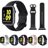 professional silicone watchband for apple watch series 5 4 3 2 1 44mm 40mm 42mm 38mm metal buckle strap for iwatch dropshipping