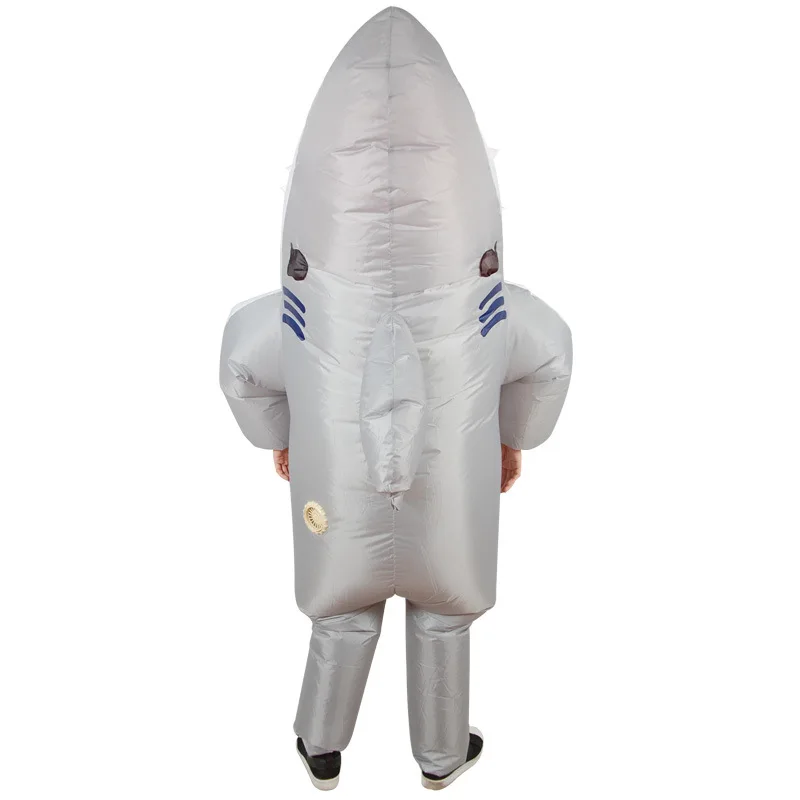 

Halloween Costumes for Women Scary Gray Shark Inflatable Costume Fullbody Mascot Seafish Role Play Disfraz for Adult Unisex