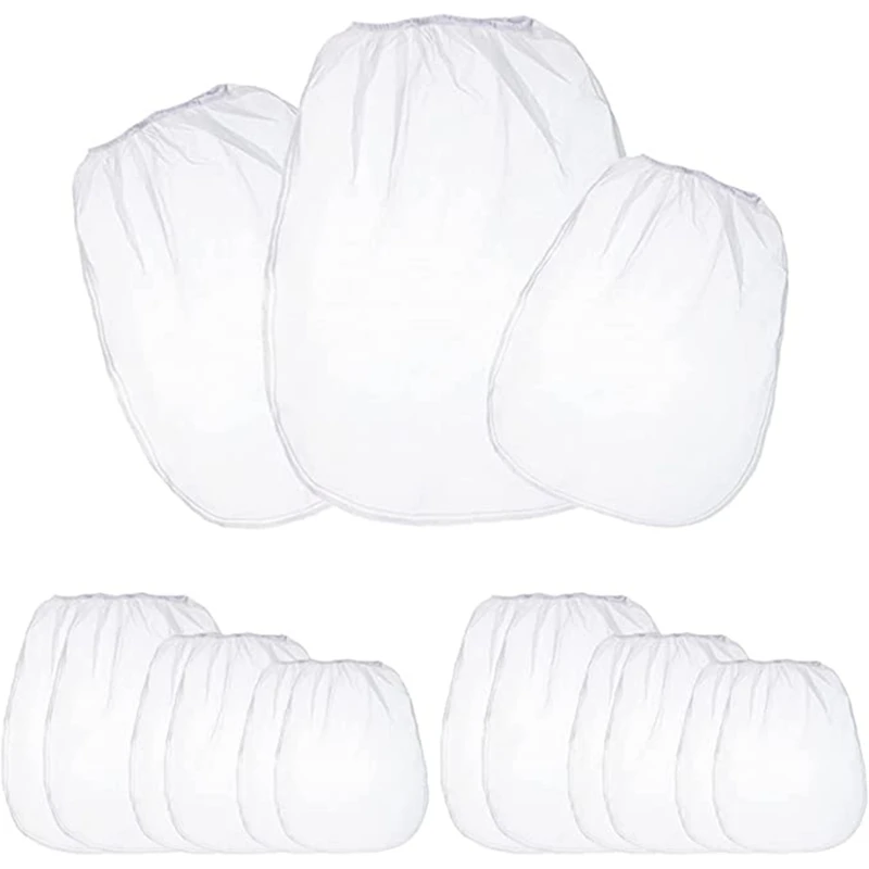 

15 Piece White Fine Mesh Filters Bag Elastic Opening Strainer Bags Hydroponic Paint Filter Bag for Paint Gardening,Paint