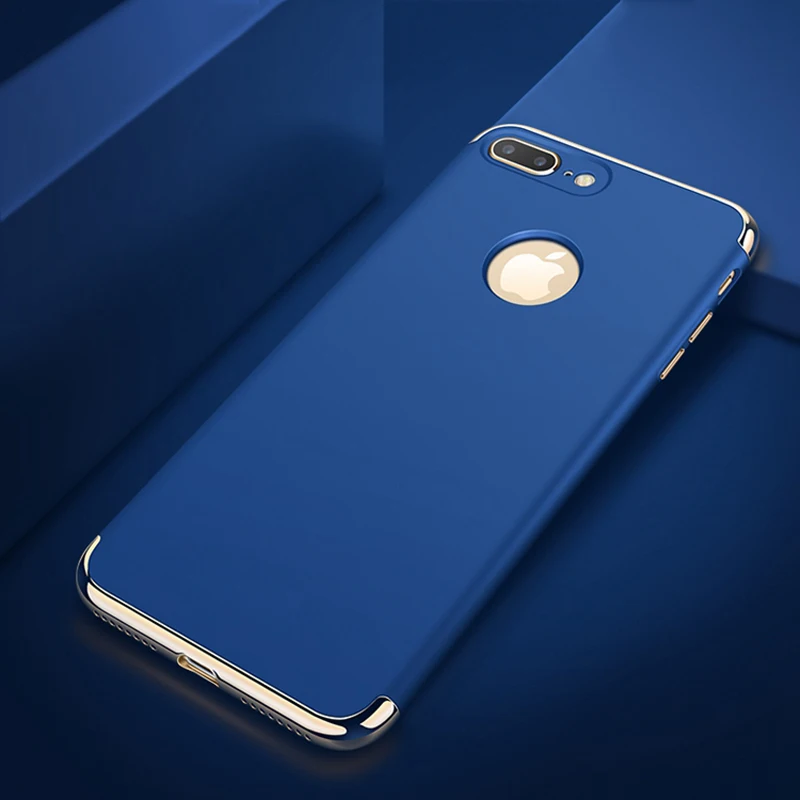 Чехол для iPhone 7 8 Plus, роскошный Ультратонкий жесткий защитный чехол Mofi 3 в 1, черный чехол для задней панели Чехол для iPhone 7 8 Plus