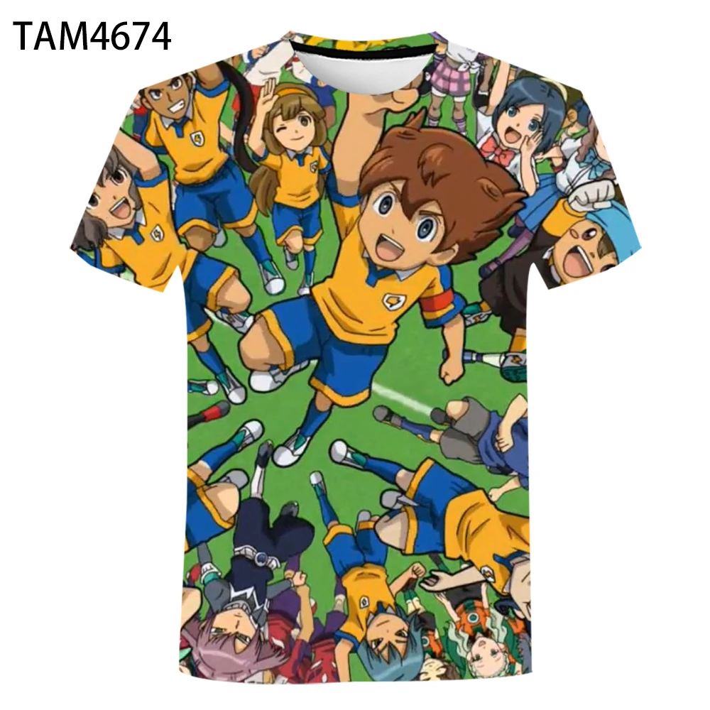 Модная футболка Inazuma Eleven для мальчиков и девочек повседневный топ с принтом