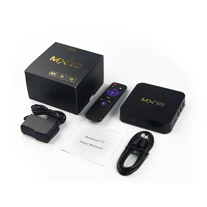 

MX10 RK3328 Quad Core TV Box Android 4GB 64GB 2.4G Wifi Set-top box Android 9.0 H.265 Smart TV Box 4K HD 3D MX10 Media Player