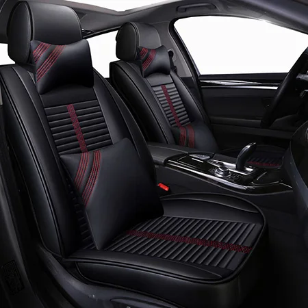 Новые кожаные универсальные автомобильные чехлы для сидений для Toyota EZ eliz Mark X Crown Vios aygo cargo venza - Название цвета: Black Luxury