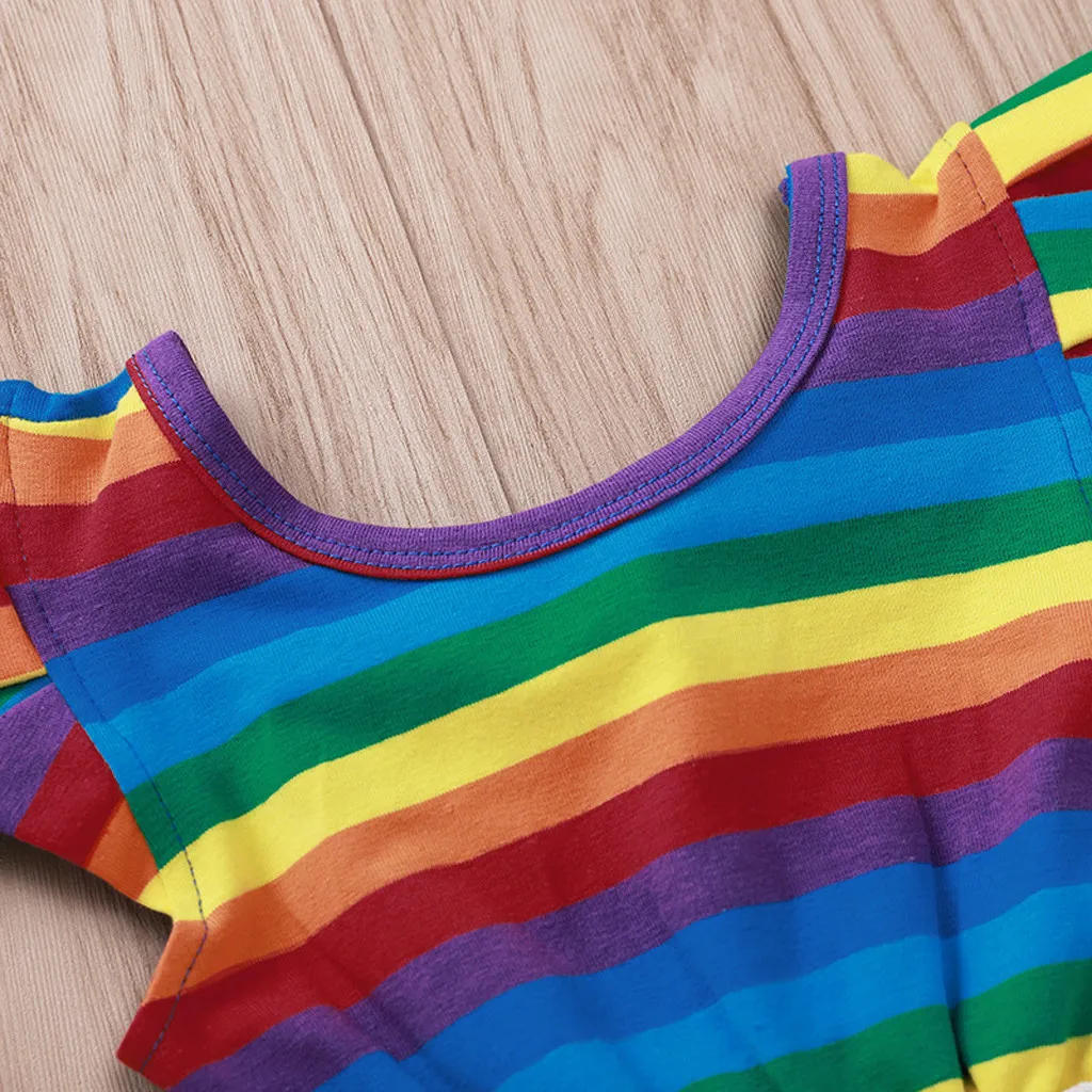 Детские комбинезоны для маленьких девочек Комбинезон из фатина в радужную