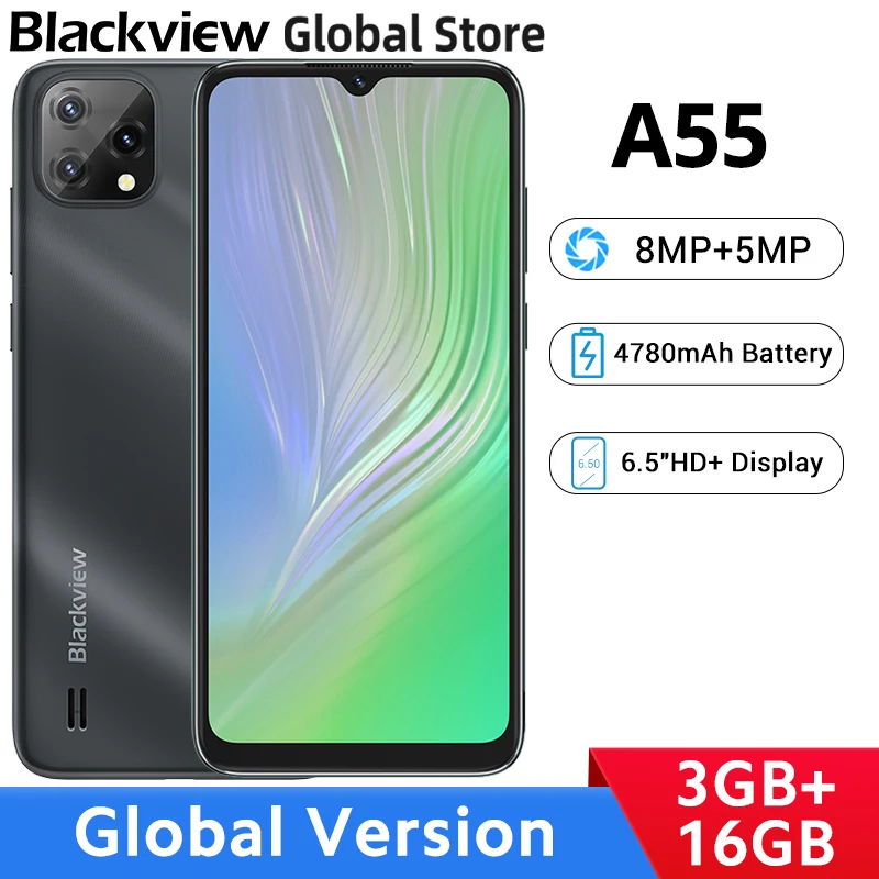 Global Version Blackview A55 3GB RAM 16GB ROM Smartphone MTK MT6761V Quad-core 6.5