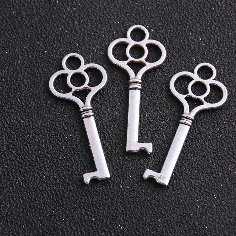 6 шт. 17*43 мм античный серебряный металлический сплав цинка модные Брелоки для