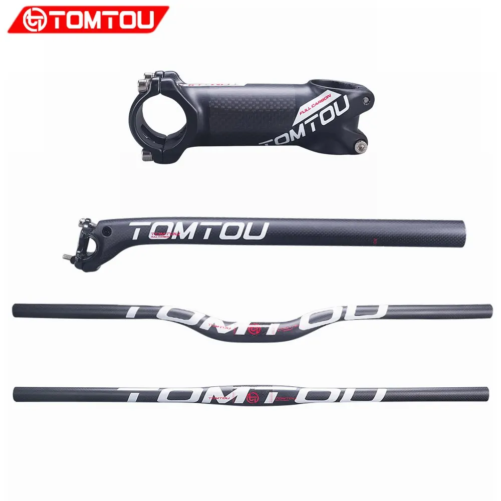 TOMTOU 3K Углеродное волокно руль для велосипеда MTB трубка сиденья горный велосипед