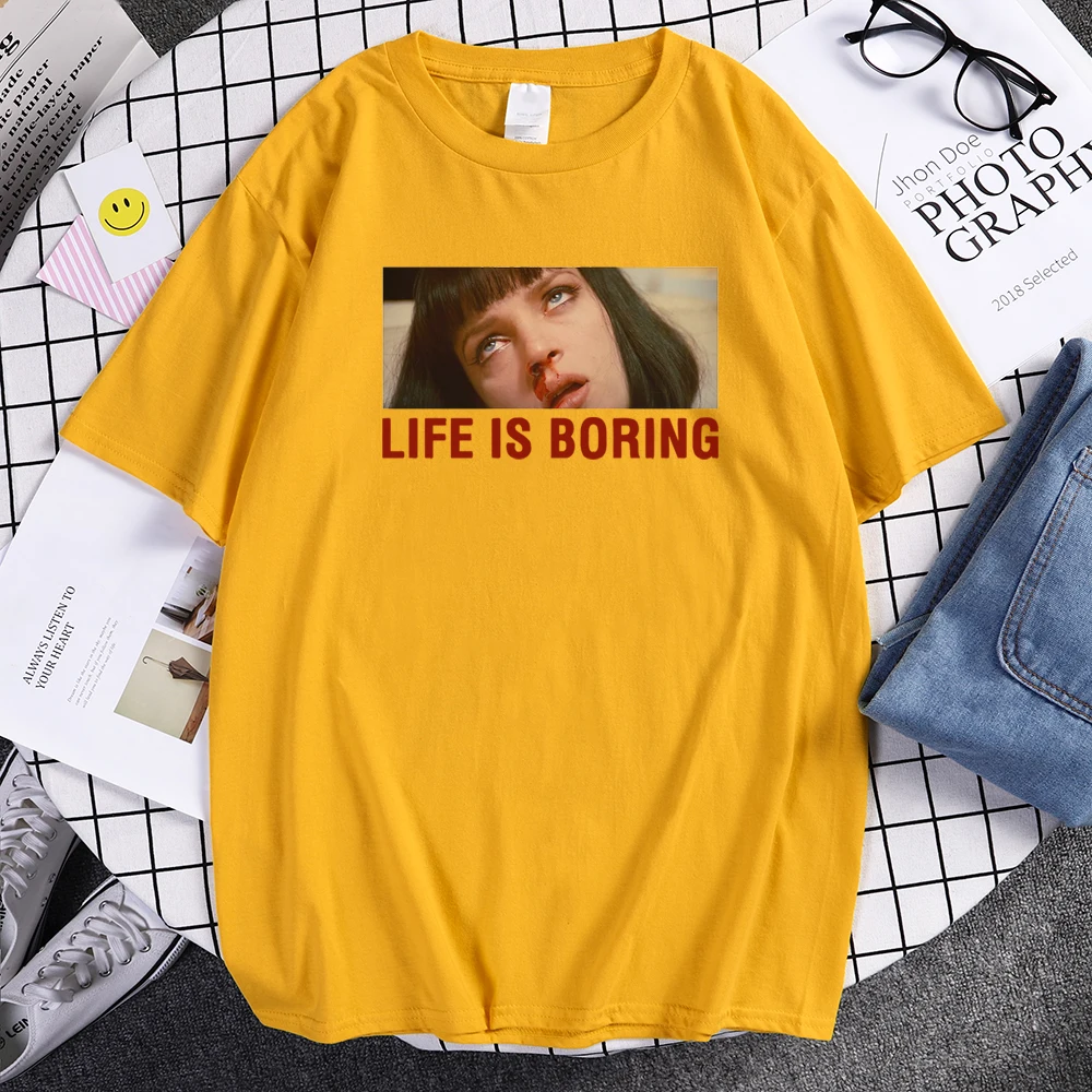 Футболка из целлюлозы с надписью Life Is Boring для мужчин популярные летние футболки в