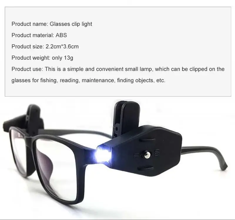Универсальный светодиодный мини-фонарик для очков лампа чтения с зажимом гибкая