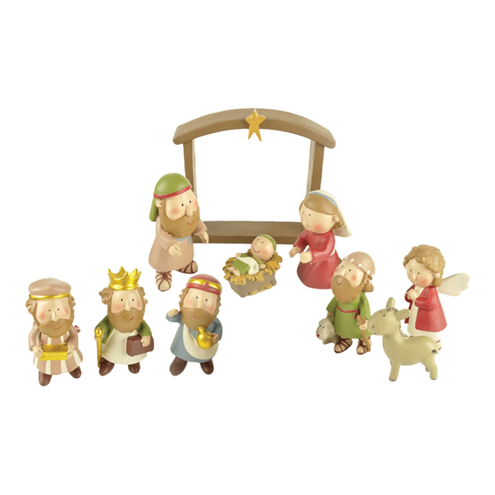 

1Set Christmas Nativity Sculpture Figurine Statue Miniatures Office Bedroom