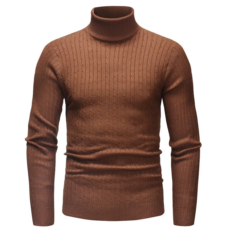 

Winter Autumn New Arrival Men's Bottoming Sweater High Collar Long-sleeved Solid Color Slim Warm Sweater