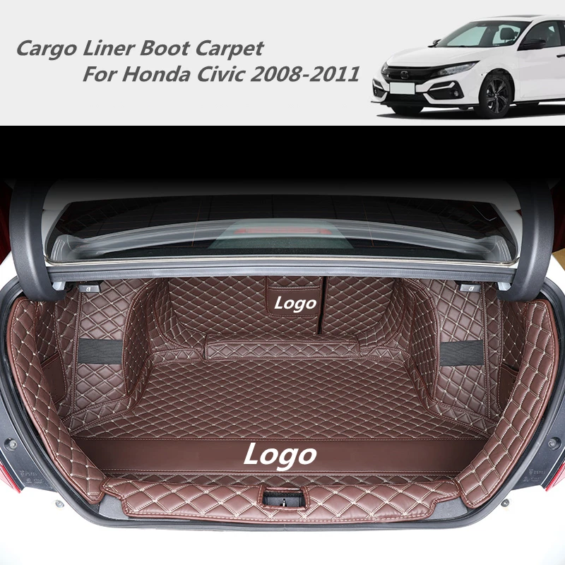 Cargo Liner Boot Carpet For Honda Civic 2008-2011 Rear Trunk Mats Full Surrounded Durable Waterproof Leather Fission Floor |