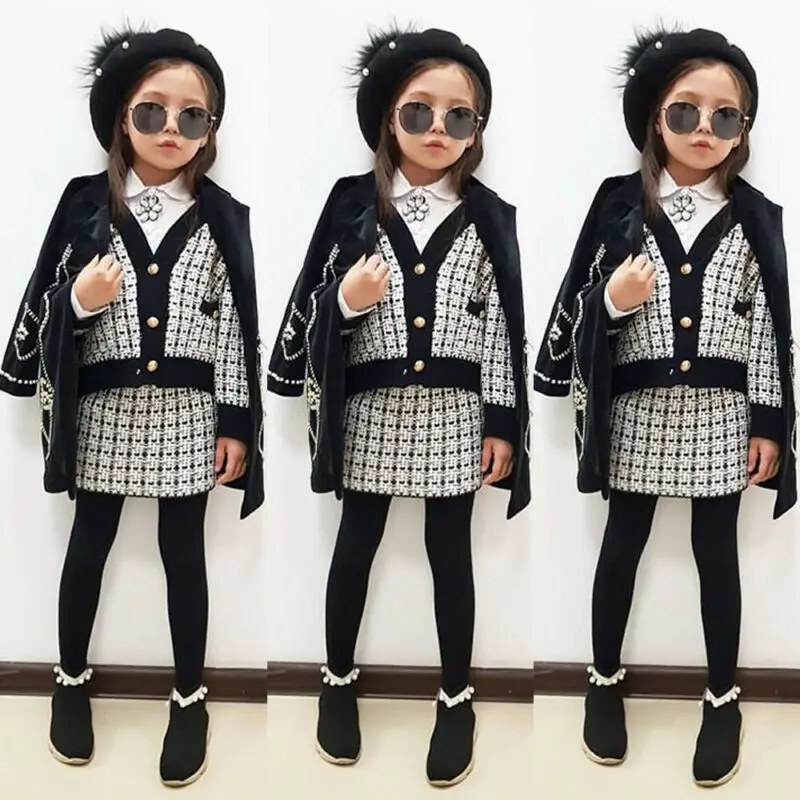 Комплект модной зимней одежды из 2 предметов для маленьких девочек милое