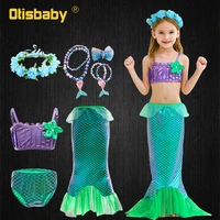 3pcs sling dress panties tail girl ariel clothing set mermaid princess dress kids infants ball gown summer style girls swimsuit