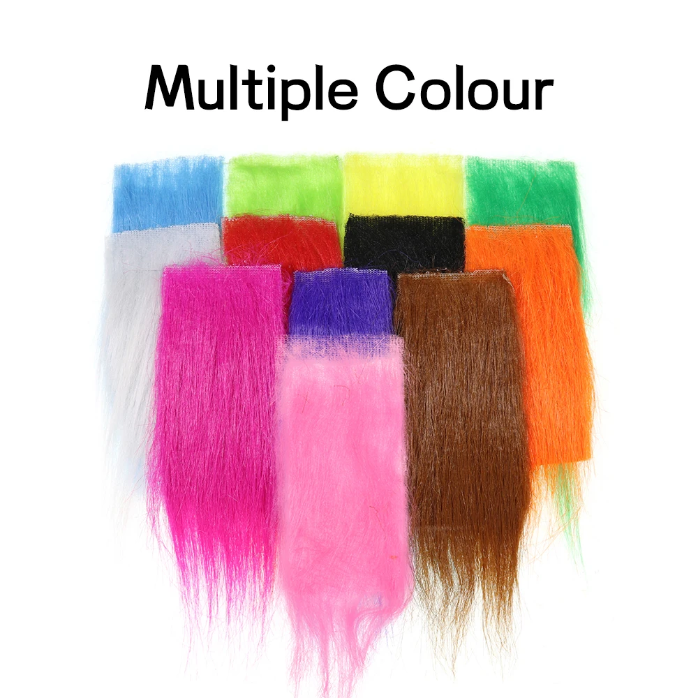 Bimoo 2PCS Soft Synthetic Fiber Furabou Craft Fur Fly Fishing Tying Materials for Streamer Tail Wing Chartreuse Pink Grizzy Blue