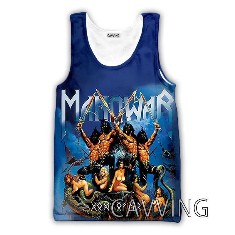 Новинка модные женские/мужские майки с 3D принтом Manowar Band жилет в стиле Харадзюку