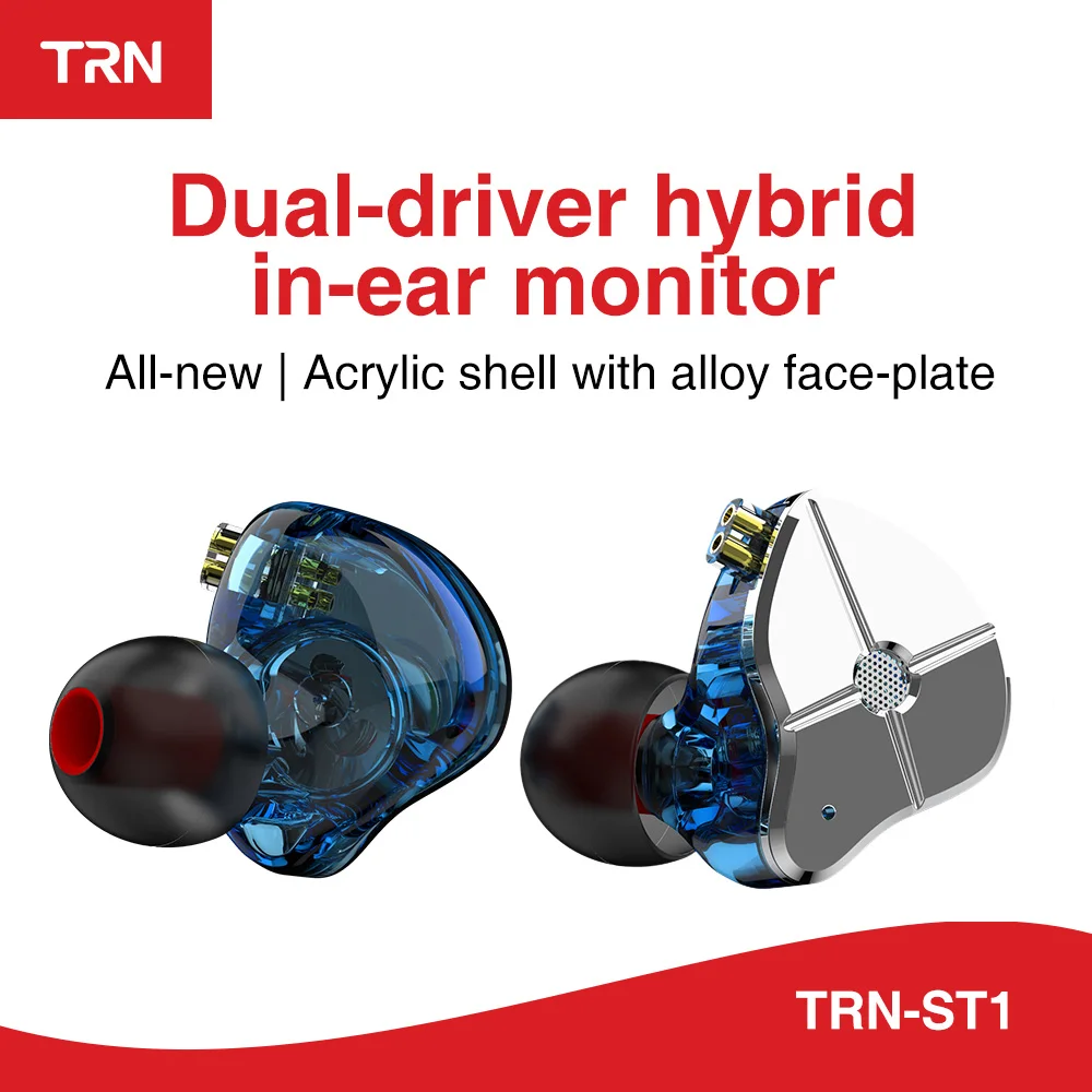 AK TRN ST1 1BA + 1DD гибридные металлические наушники вкладыши IEM HIFI DJ монитор спортивные