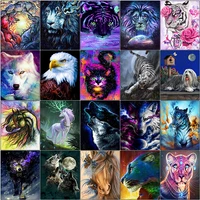 full square 5d diamond painting kit set diy animal tiger horse wolf lion eagle cat complet dirll drawing embroidery cross stitch