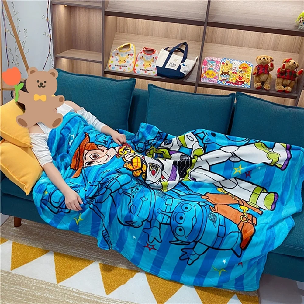 

Disney Buzz Lightyear Comfortable Flannel Fleece Blanket Kids Toy Story Woody Blanket Throw On Sofa Bed Plane Travel 150x200cm