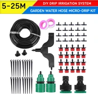 diy drip irrigation system automatic watering 5 25m plants garden water hose micro drip kit watering nozzle mist sprinkler kit