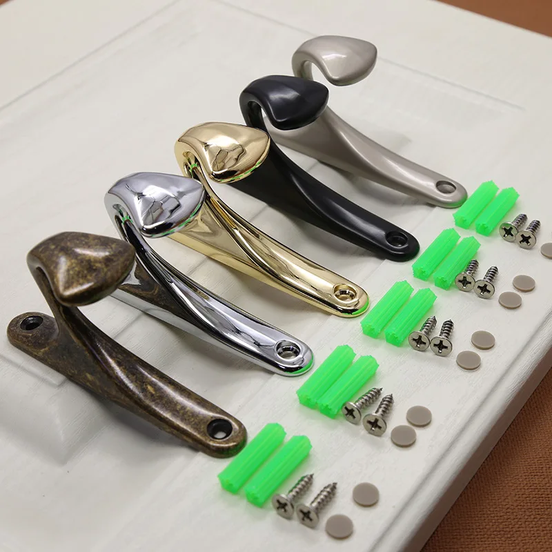 Современный простой черный Золотой хром никель украшение стены крюк бронзовая