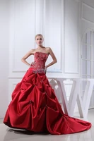 free shipping arrival 2016 woman dresses sweetheart embroidery custom sizecolor ball gown bridal dress red new wedding dress