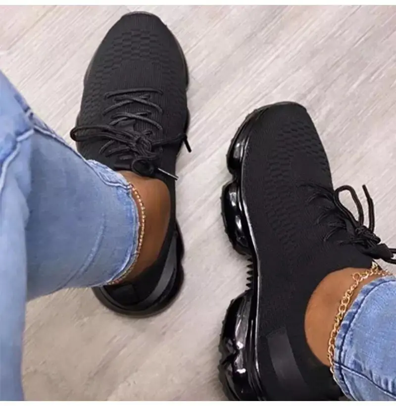 

2020 Women Casual Shoes Breathable Female Fashion Sneakers Large Size Increased Women's Shoes Air Cushion Mesh Sneakers