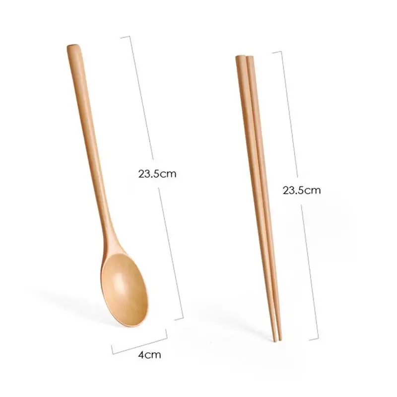 

Wooden spoon Chopsticks Set Korean Wood Soup For Eating Chop Handle Wood Natural Mixing Japanese Sushi Strring Chestnut P2U1