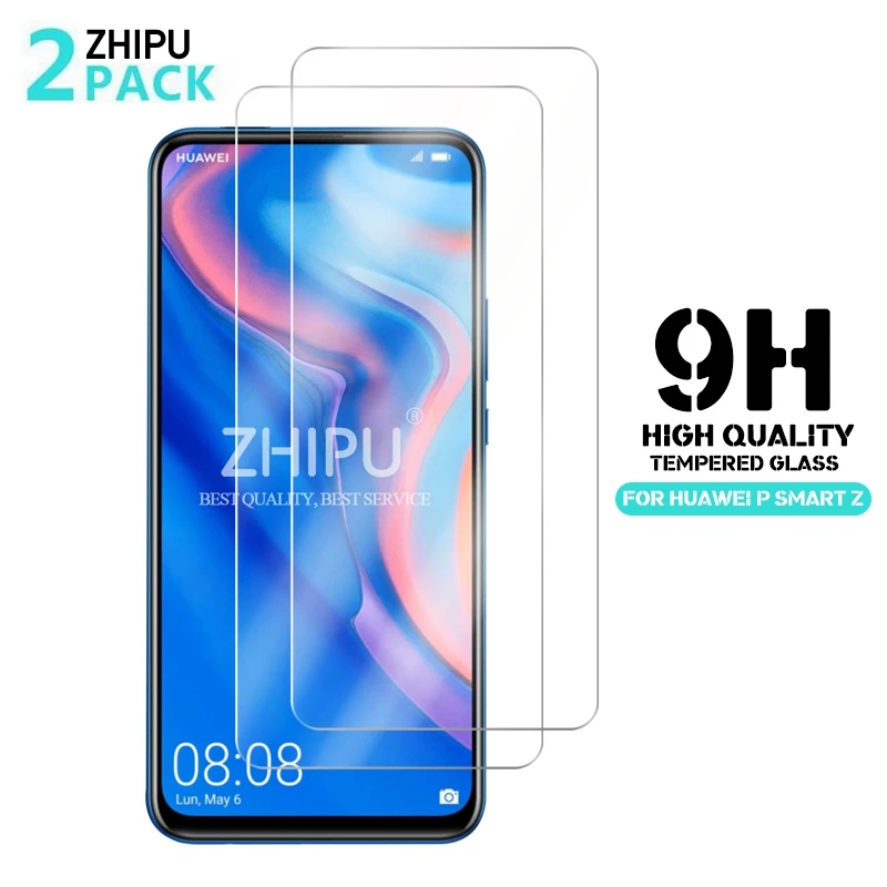 

2Pcs Tempered Glass For Huawei P Smart Z Screen Protector 2.5D 9H Tempered Glass For Huawei P Smart Z Protective Film 6.59" *