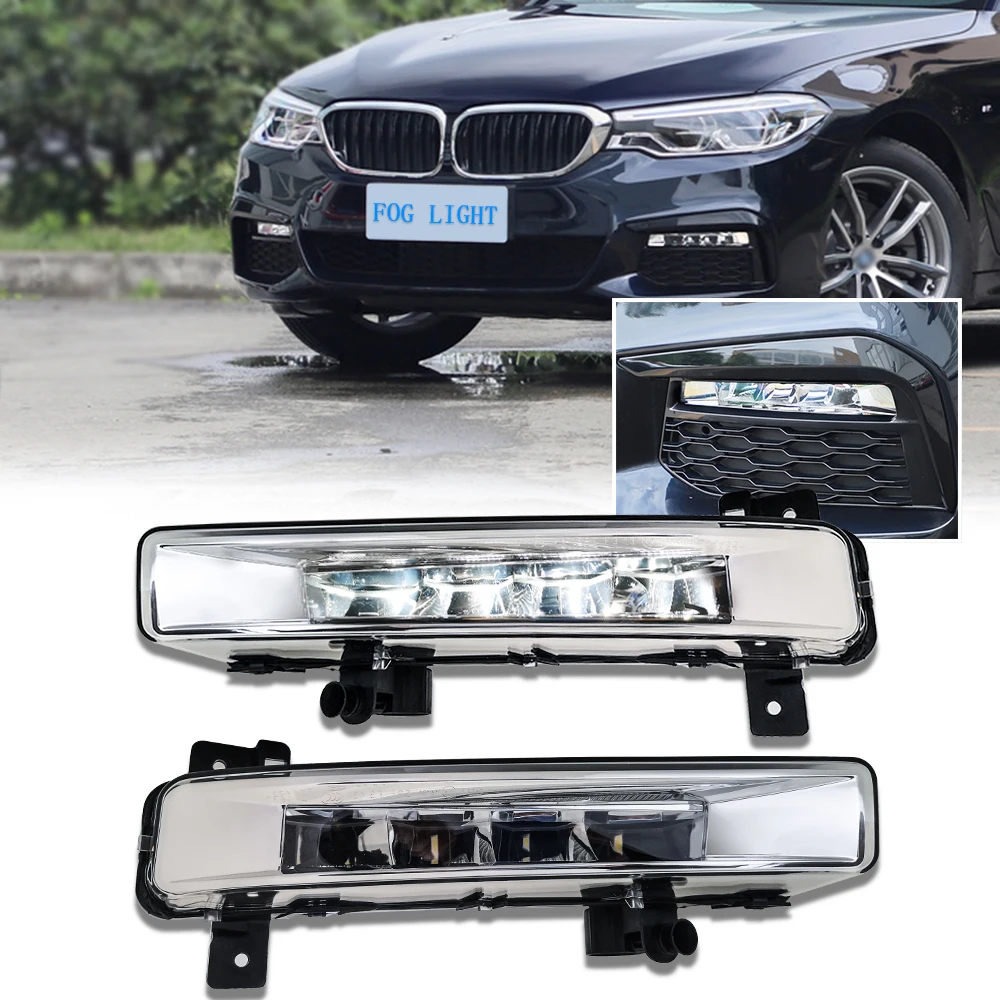 Купи Car Front Bumper Fog Light LED DRL Fog Daytime Running Lamp For BMW 5 Series G30 G31 G38 520i 530i 540i 63177349131 63177349132 за 3,899 рублей в магазине AliExpress