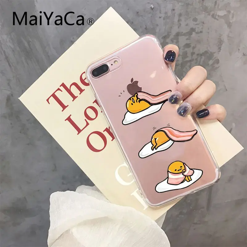 MaiYaCa Милый Гудетама ленивый яйцо мобильный чехол для iPhone X XS MAX 6 6s 7 7plus 8 8Plus 5 5S SE XR 11 pro max