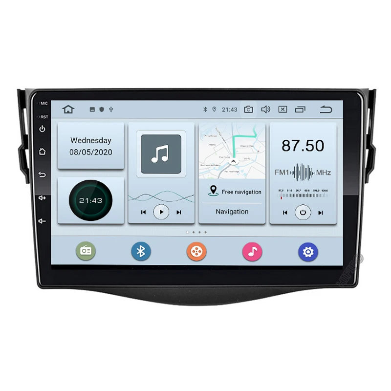 Автомобильный Dvd плеер на Android 10 для Toyota RAV4 Rav 4 2007 2008 2009 2010 2011 2 din 1024*600 gps навигация