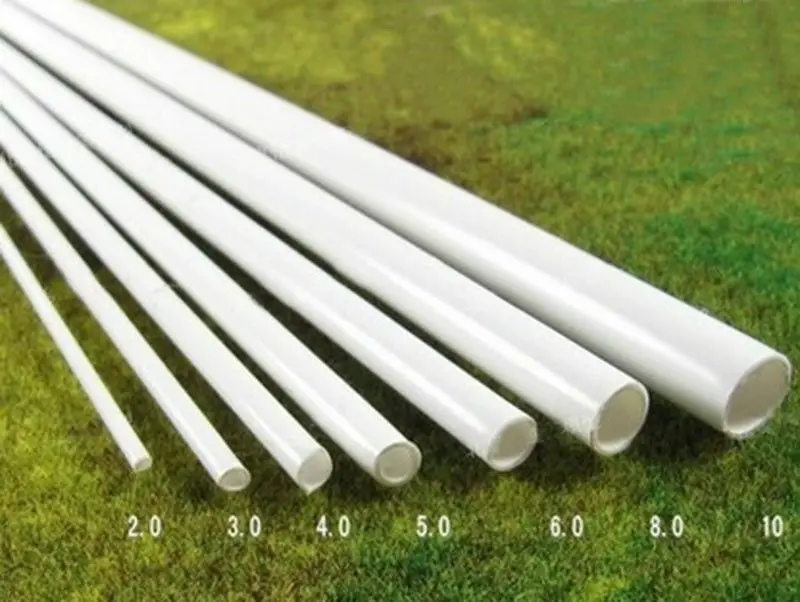 

White ABS Round Plastic Pipe Tube Hollow Pipe OD 2/2.5/3/4/6/8mm x Length 250mm