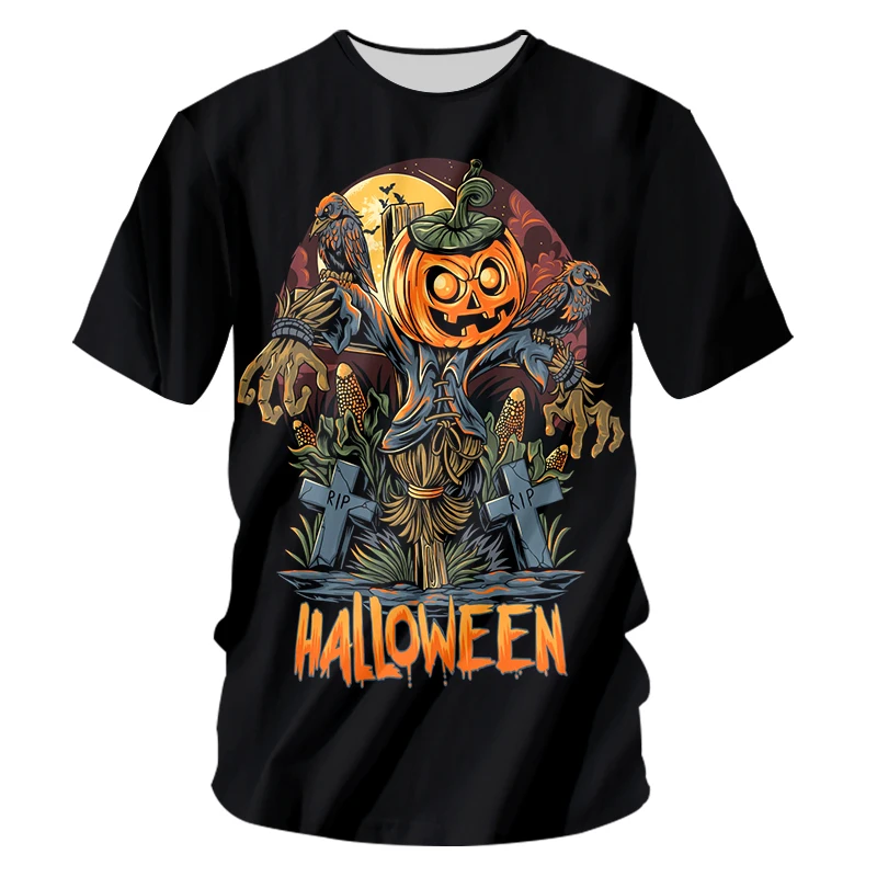 

Футболка IFPD для мужчин и женщин, европейский размер, 3D ужас, аниме футболка для Хэллоуина, с 3D принтом, в стиле хип-хоп, с тыквой, головой, пуга...